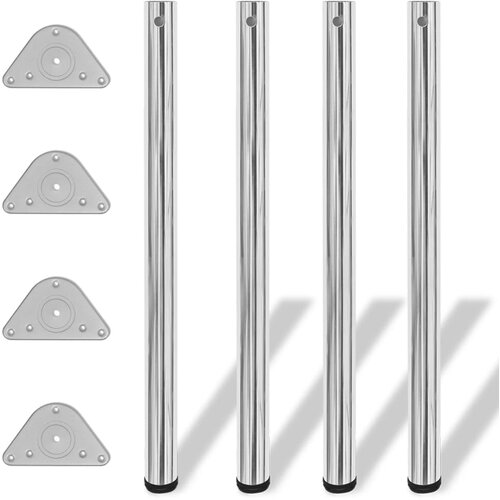 VidaXL 242143 4 Height Adjustable Table Legs Chrome 870 mm Slike