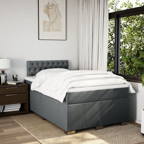  Krevet box spring s madracem tamnosivi 120 x 190 cm tkanina Slike