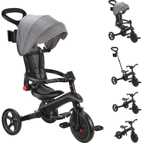 Globber Explorer Trike Foldable 4in1 - črno-siva Slike