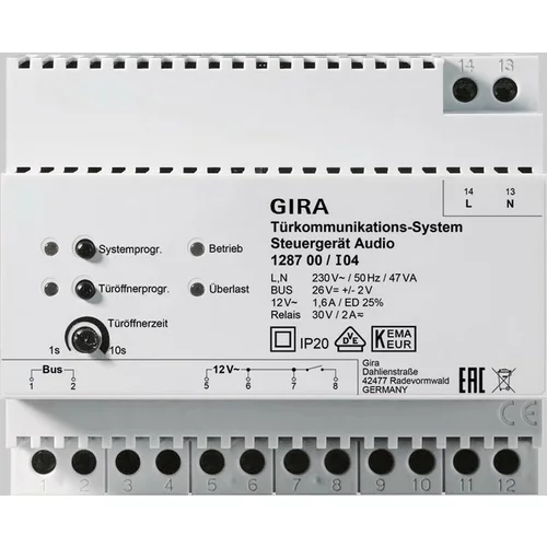 Gira Control Unit Audio 128700, (20830911)