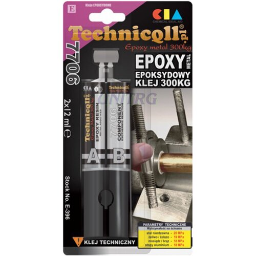 Technicqll E-396 Lepilo Epok Metal 300kg 2x12ml Slike