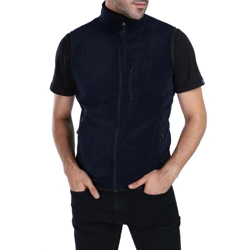Dewberry 79233 Ghsy Multi-Pocket Fleece Mens Vest-NAVY Slike