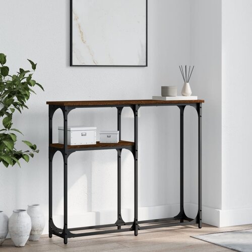 VidaXL Konzolni stol boja hrasta 90 x 22 5 x 75 cm konstruirano drvo Slike