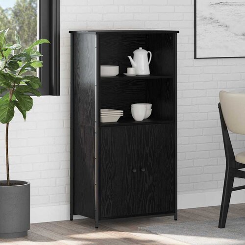 VidaXL Highboard Crni hrast 62 x 36 x 121,5 cm Konstruirano drvo Slike