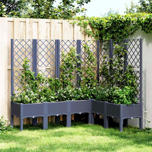  Vrtna sadilica s re&amp;scaron;etkom plava siva 160x120x142 cm PP Slike