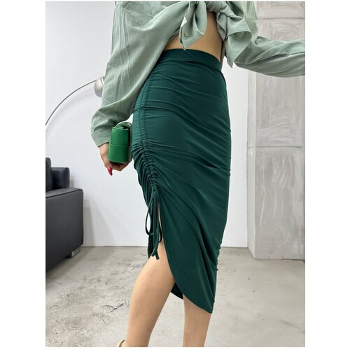 BİKELİFE Women&amp;#039;s Gathered Slit Sandy Skirt Slike