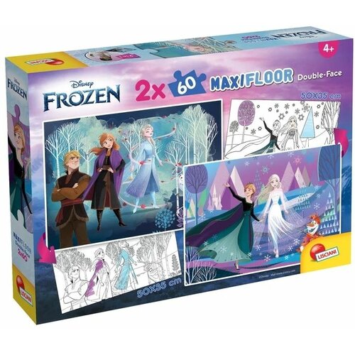 Lisciani Puzzle Maxi Frozen 2u1 složi I oboji - 2x60 Slike