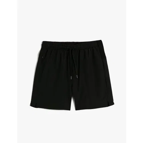 Koton Sports Shorts with Lace-Up Waist, Zipper with Pocket.