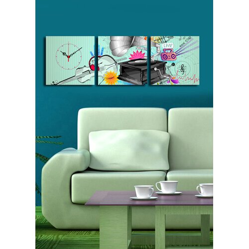 Wallity Zidni sat 3P2828CS-13, 90x28 cm, 3 dijela Cene