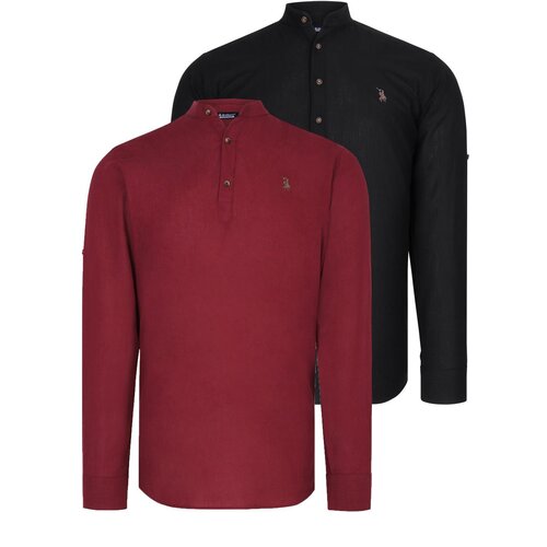 Dewberry DOUBLE SET G783 JUDGE COLLAR SHIRT-BLACK-BURGUNDY Cijene