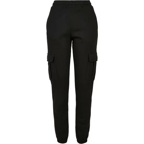 UC Curvy Women's Cargo Sweat High Waisted Trousers - Black