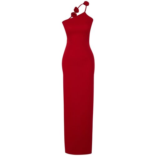 Trendyol Limited Edition Red Fitted Evening Long Evening Dress Slike