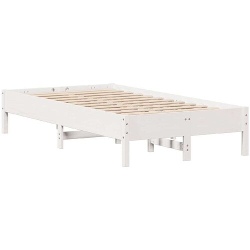 VidaXL Okvir kreveta bez madraca bijeli 75 x 190 cm masivna borovina Slike