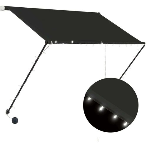  Zložljiva tenda z LED lučmi 150x150 cm antracitna, (20610363) Cene