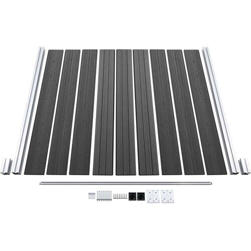 VidaXL set panela za ogradu WPC 1391 x 186 cm crni Slike