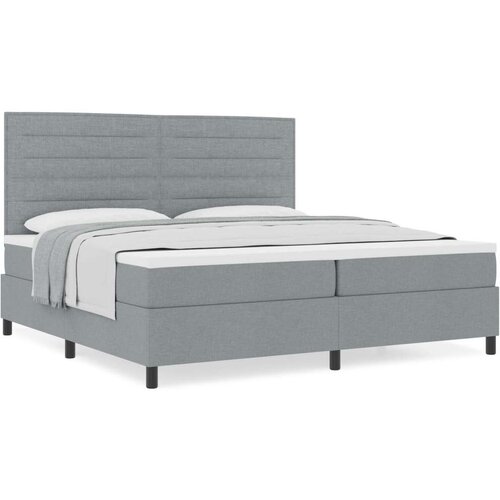  Krevet s podnicom i jastucom svijetlosive boje 200x200 cm od tkanine Slike
