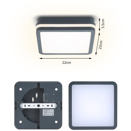  Brilagi - LED spolja&amp;scaron;nje svetlo sa senzorom BENE LED/18W/230V 22x22 cm IP54 Slike