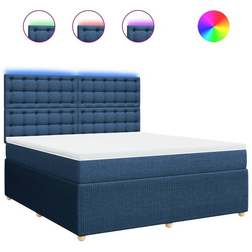 vidaXL Box spring postelja z vzmetnico modra 180x200 cm blago, (21304538) Cene