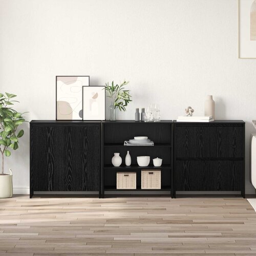  Kreveta 3 pcs Crni hrast 70 x 41 x 75 cm Konstruirano drvo Cijene