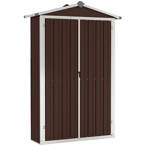  Vrtno spremi&amp;scaron;te smeđe 116x45x175 cm od pocinčanog čelika Slike