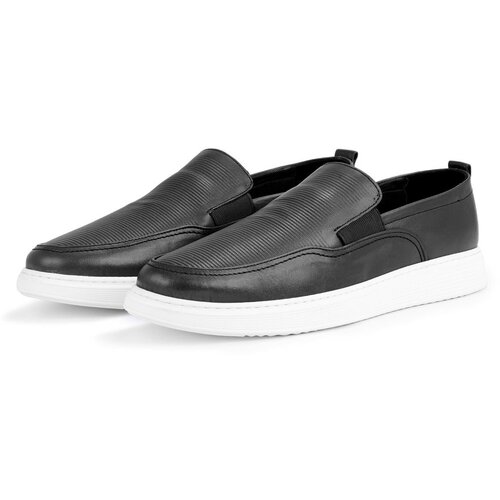 Ducavelli Seon Genuine Leather Men's Casual Shoes, Loafers, Summer Shoes, Light Shoes Black. Slike