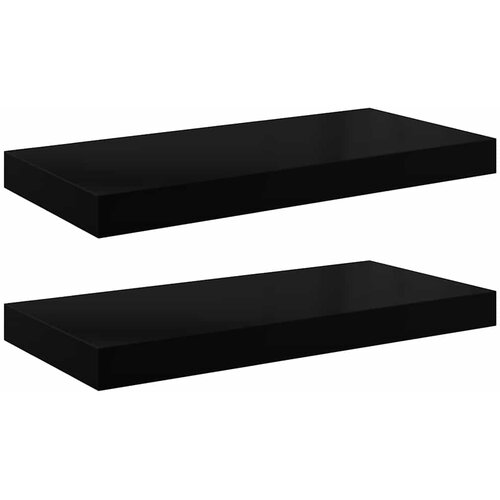  Plutajuće zidne police 2 kom sjajne crne 50 x 23 x 3,8 cm MDF Slike