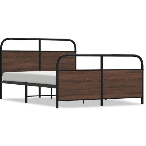 vidaXL Metalni okvir kreveta bez madraca smeđa boja hrasta 140x190 cm Cene