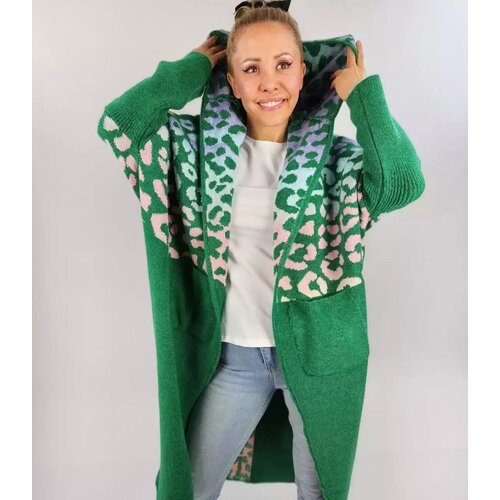 Pri Long cardigan colorful leopard sweater with wool Slike