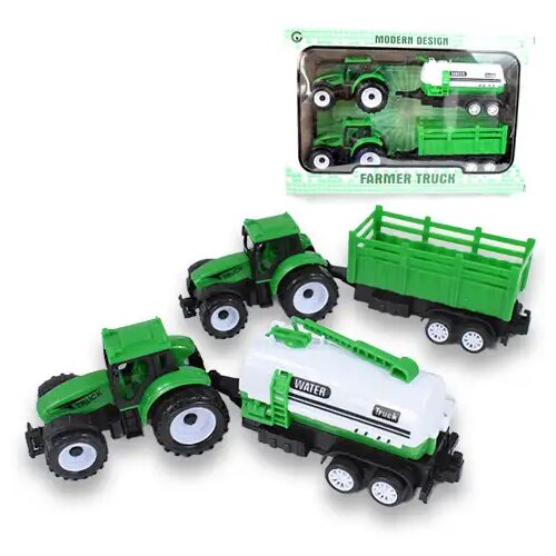 Magic Toys Farm Truck: Zeleni dvodijelni traktorski set s prikolicom Cene