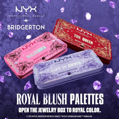 NYX Professional Makeup Bridgerton Royal Blush paleta rdečil odtenek 02 Lady In Silver 2x5 g Slike