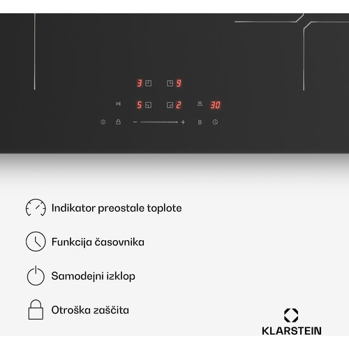 Klarstein PowerGlide indukcijska kuhalna plo&amp;scaron;ča | povr&amp;scaron;ina, odporna na praske | 4 kuhali&amp;scaron;ča | 7400 W | 60 cm Slike