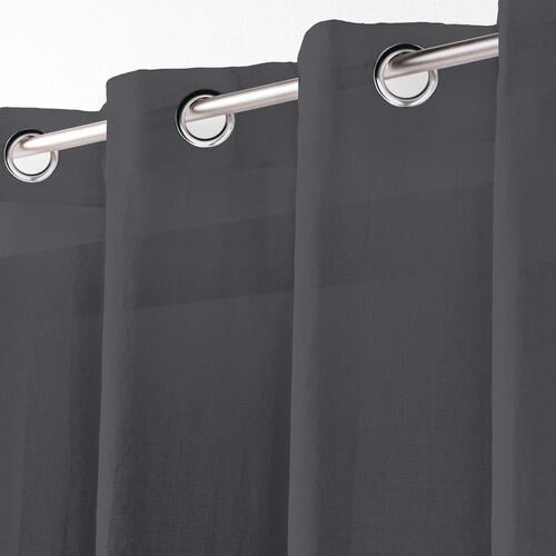 Douceur d int&amp;eacute;rieur Antracitno siva prosojna zavesa 140x280 cm Telma &amp;ndash; Slike