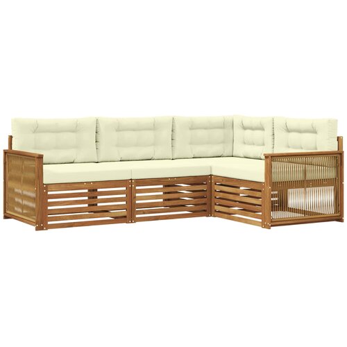 vidaXL Zunanja garnitura za sedenje z blazino 4 pcs Naravna in smetana, (5000279766) Cene