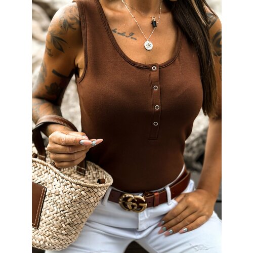 Fashion Hunters Striped brown cotton top by MAYFLIES Slike