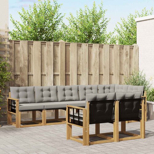  Set vanjskih sofa 8 kom. Bijela i svjetlosiva Smeđa 306 x 128,5 x 73 cm Cijene