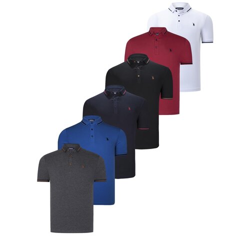 Dewberry SET OF SIX T8586 MEN'S T-SHIRT-BLACK-WHITE-NAVY-SAKS-ANTHRACITE-BURGUNDY Cene