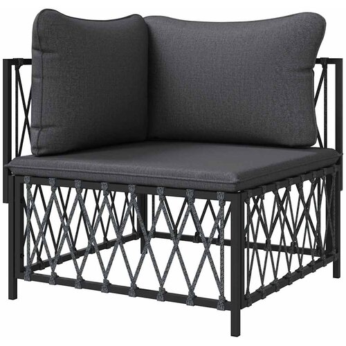  Kutna vrtna sofa od tkane tkanine s jastucima antracit Slike