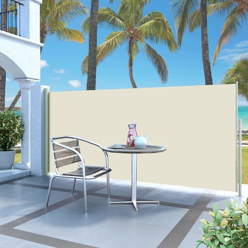 VidaXL Zložljiva stranska tenda 120 x 300 cm krem, (20742882) Slike