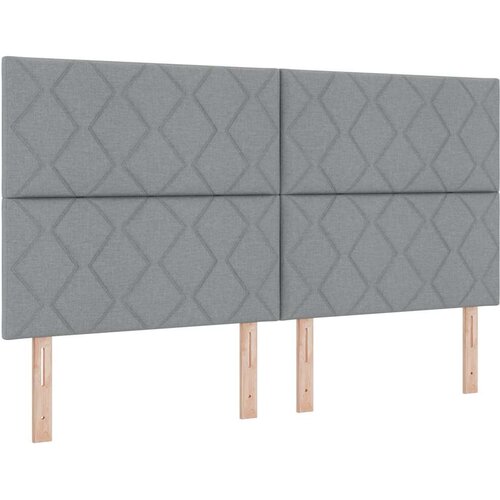  Krevet s opruga kutije Svijetlo siva 200 x 180 cm tkanina Slike