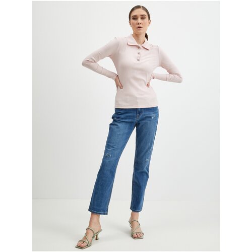 Orsay Apricot Womens Ribbed Polo T-Shirt - Women Slike