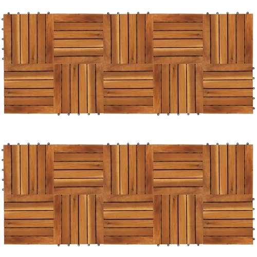 vidaXL 20-dijelni set pločica za trijem s okomitim uzorkom 30 x 30 cm bagrem