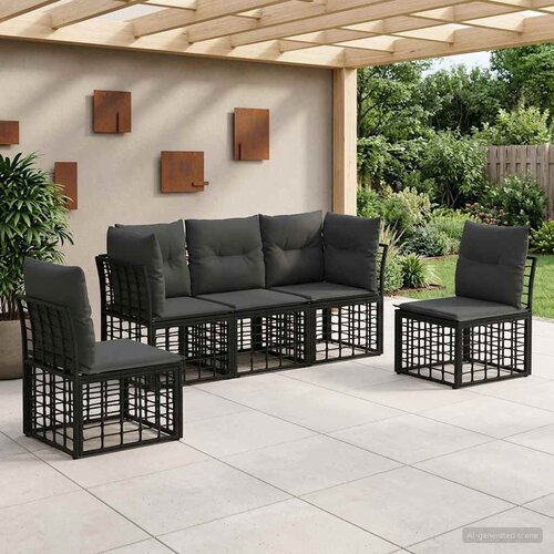  Set vanjskih sofa Crna Poliester Cijene