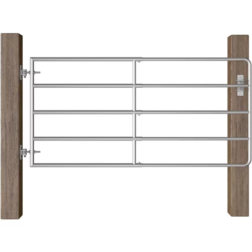  Vrata za polje s 5 šipki čelična (95 - 170) x 90 cm srebrna