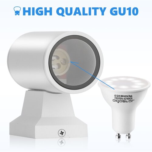 Aigostar Spolja&amp;scaron;nja zidna lampa 2xGU10/230V bela IP65 okrugla Slike