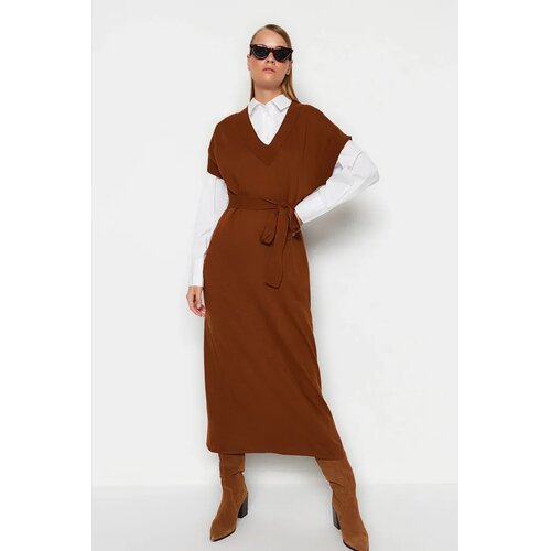 Trendyol Modest Ženska haljina Tctaw24Uv00020, Smeđa Cene