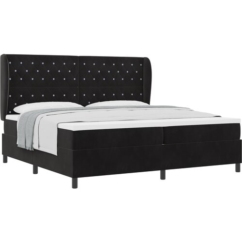 vidaXL Box Spring postelja z vzmetnico Črna 200x200 cm Žamet, (22051224) Cene