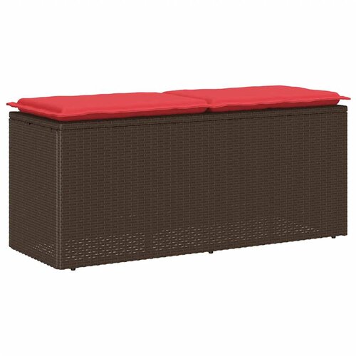 vidaXL Vrtna klupa s jastukom smeđa 110x40x44 cm od poliratana Cijene