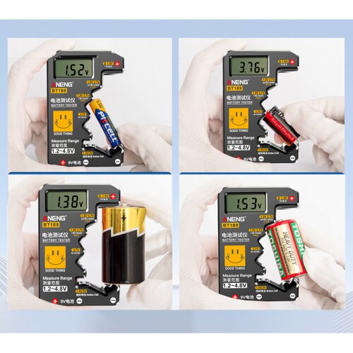  tester baterija (AA,AAA,C,D),9V,Li-Ion,dugmaste BT-189 Slike