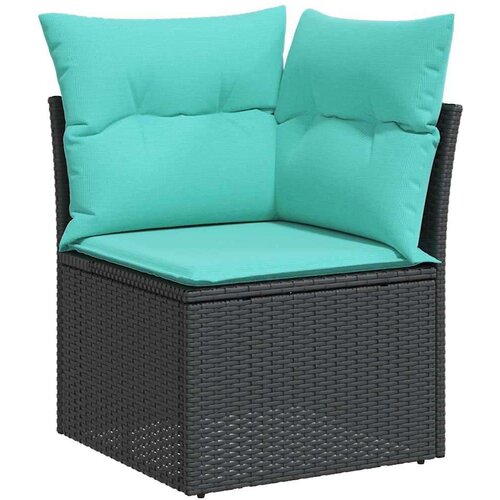  Vrtna garnitura - 10-dijelni set vrtnih sofa s jastucima crni od poliratana - Crna 1 Slike