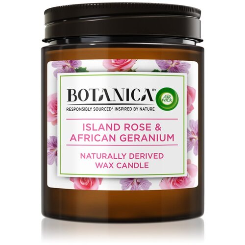 Air Wick Botanica Island Rose &amp;amp; African Geranium di&amp;scaron;eča sveča z vonjem vrtnic 205 g Slike